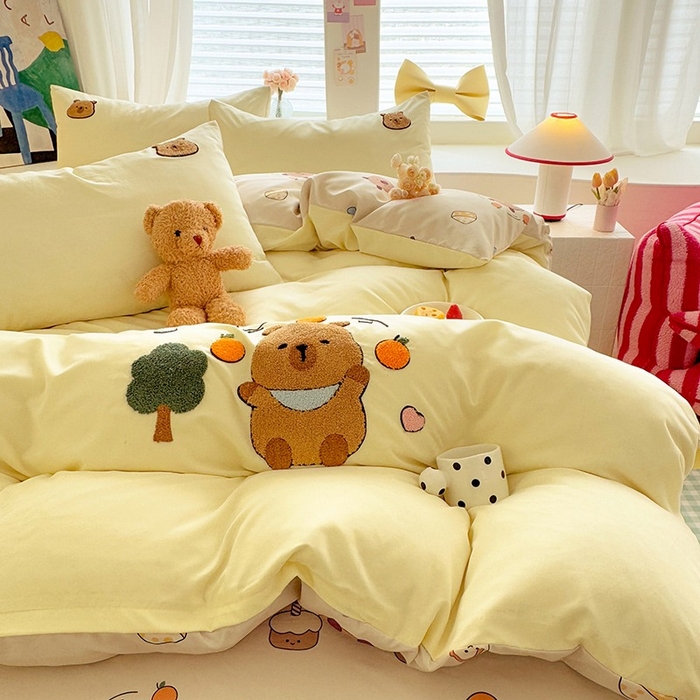 91家纺网 家纺一手货源 找家纺 （总）优贝 2025爆款水洗棉云朵棉毛巾绣四件套（提供买家绣）