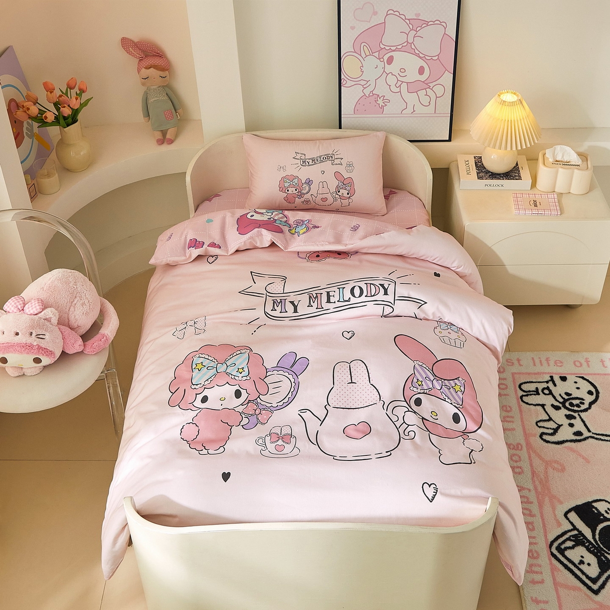 91家纺网 家纺一手货源 找家纺 蘭菲家纺 2026新款幼儿园儿童三丽欧系列多件套 必爱乐奶茶