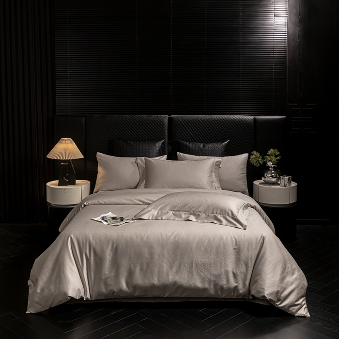 舒慕家纺 2025新款亲肤舒适高端100S长绒棉纯棉银丝提花四件套 斑点流韵055