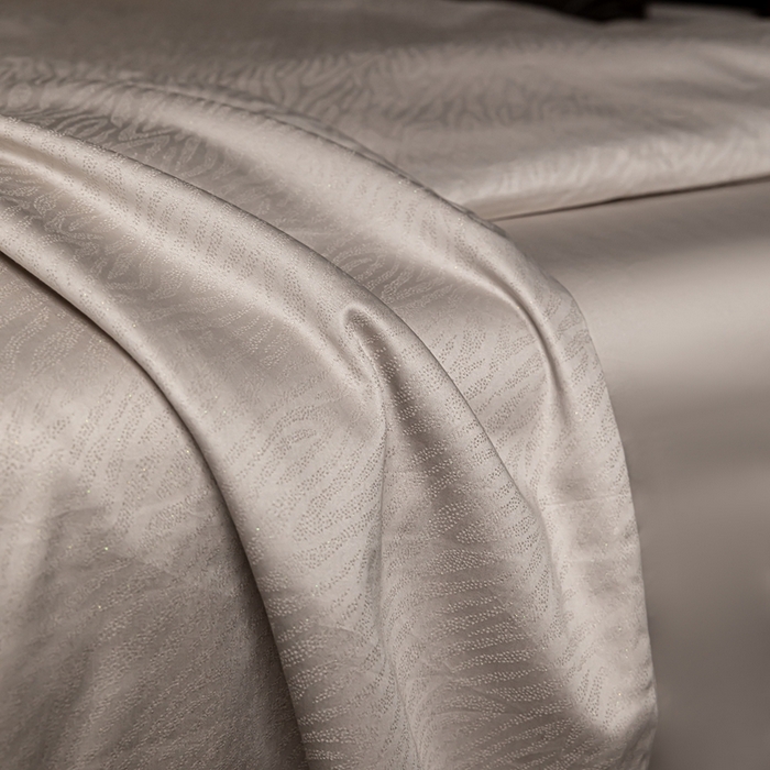 91家纺网 家纺一手货源 找家纺 舒慕家纺 2025新款亲肤舒适高端100S长绒棉纯棉银丝提花四件套 斑点流韵055