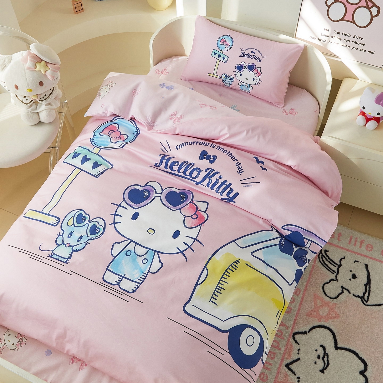 91家纺网 家纺一手货源 找家纺 蘭菲家纺 2026新款幼儿园儿童三丽欧系列多件套 车站KT