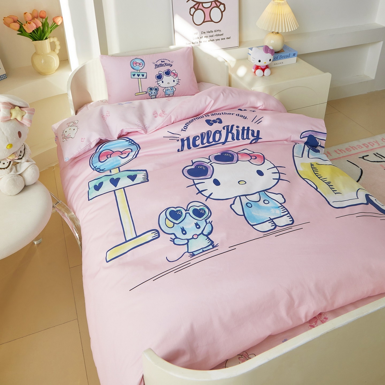 91家纺网 家纺一手货源 找家纺 蘭菲家纺 2026新款幼儿园儿童三丽欧系列多件套 车站KT