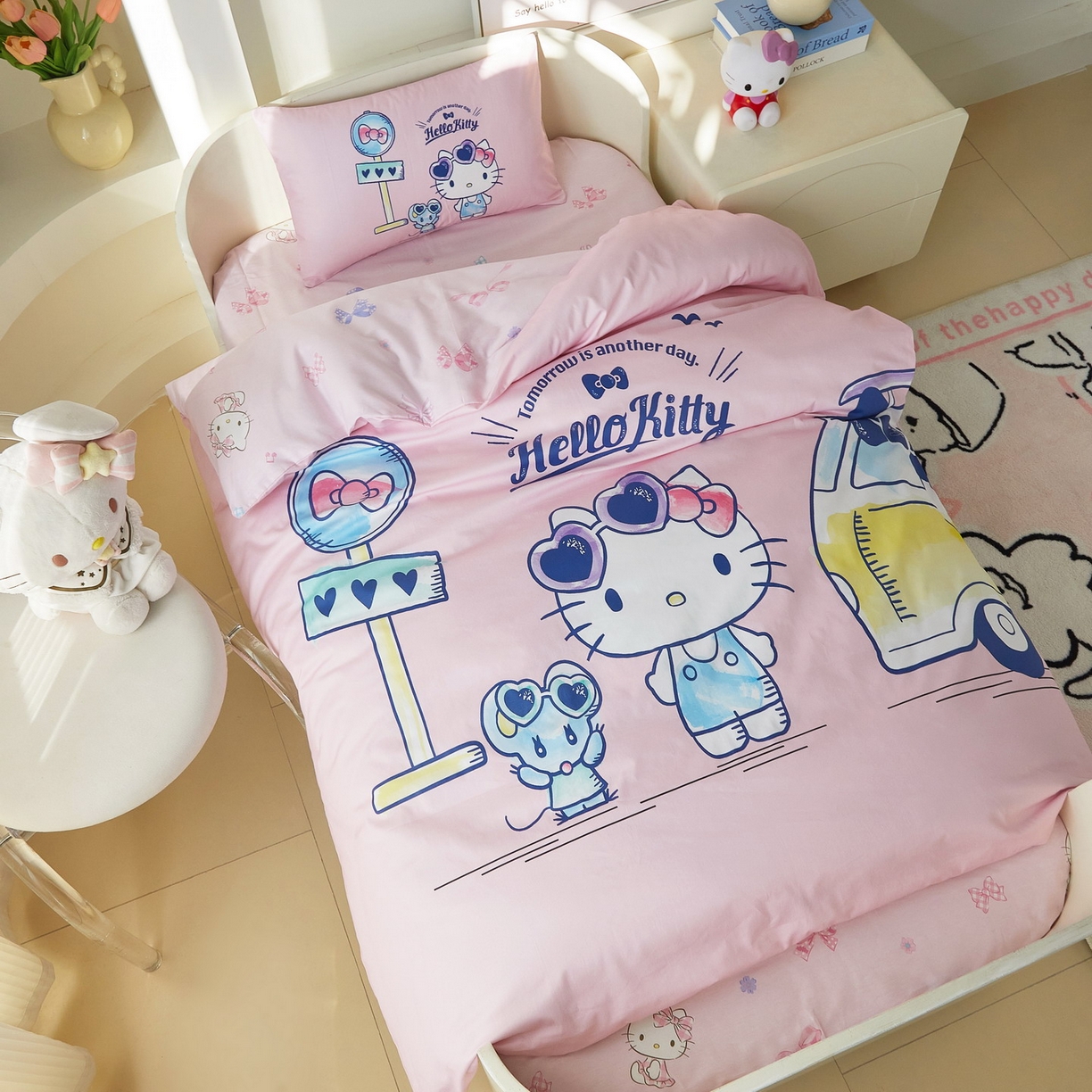 91家纺网 家纺一手货源 找家纺 蘭菲家纺 2026新款幼儿园儿童三丽欧系列多件套 车站KT