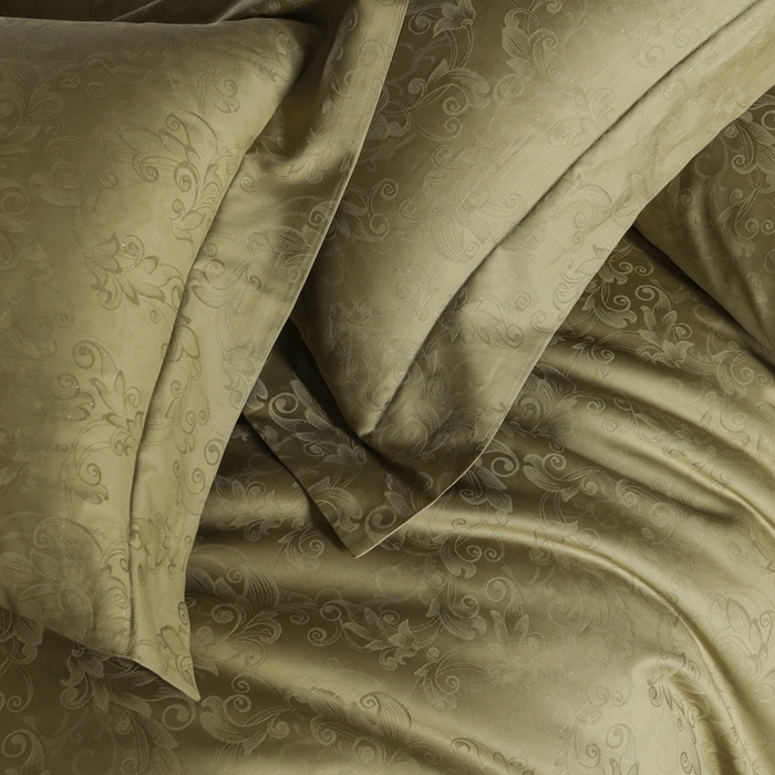 91家纺网 家纺一手货源 找家纺 舒慕家纺 2025新款亲肤舒适高端100S长绒棉纯棉银丝提花四件套 梵诗094