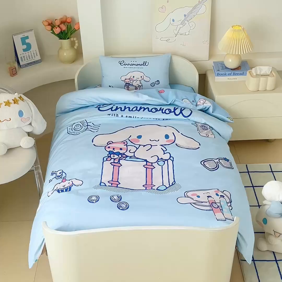 91家纺网 家纺一手货源 找家纺 蘭菲家纺 2026新款幼儿园儿童三丽欧系列多件套 精致狗狗