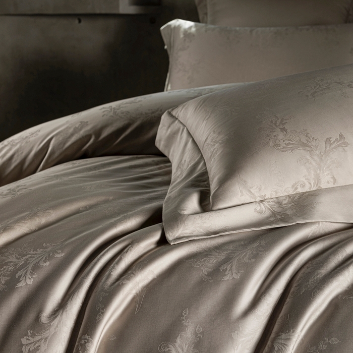 91家纺网 家纺一手货源 找家纺 舒慕家纺 2025新款亲肤舒适高端100S长绒棉纯棉银丝提花四件套 简禾079