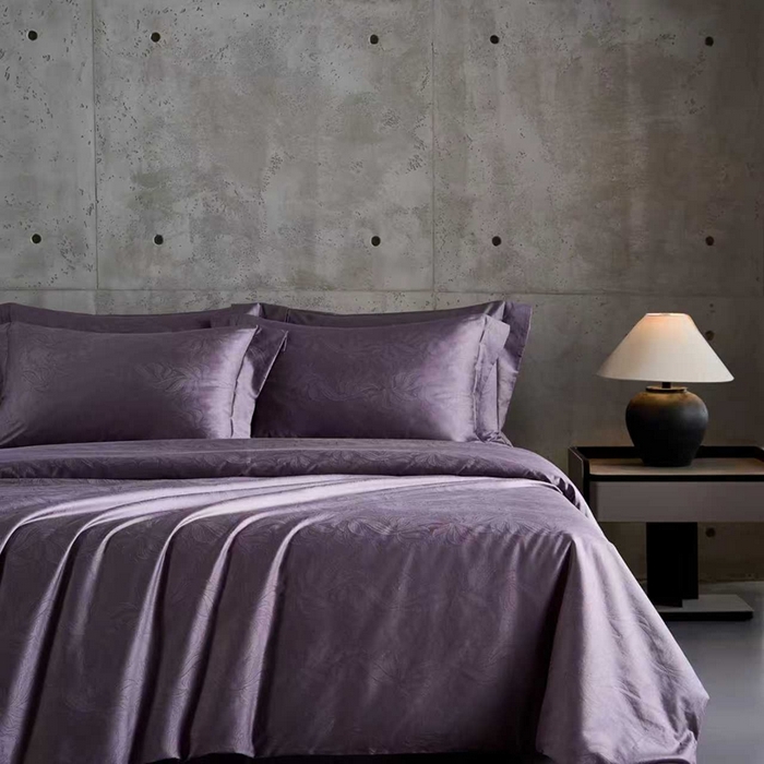 91家纺网 家纺一手货源 找家纺 舒慕家纺 2025新款亲肤舒适高端100S长绒棉纯棉银丝提花四件套 兰硕025