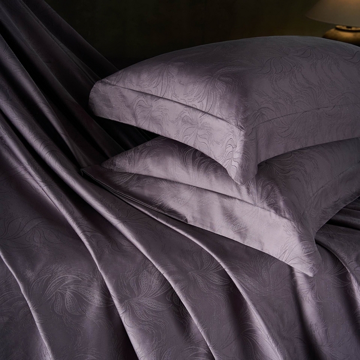 91家纺网 家纺一手货源 找家纺 舒慕家纺 2025新款亲肤舒适高端100S长绒棉纯棉银丝提花四件套 兰硕025