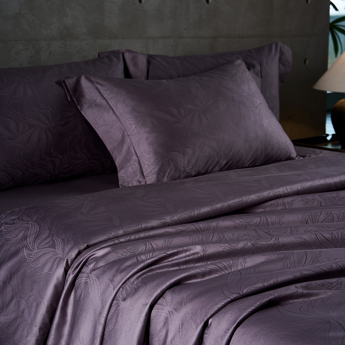 91家纺网 家纺一手货源 找家纺 舒慕家纺 2025新款亲肤舒适高端100S长绒棉纯棉银丝提花四件套 兰硕025