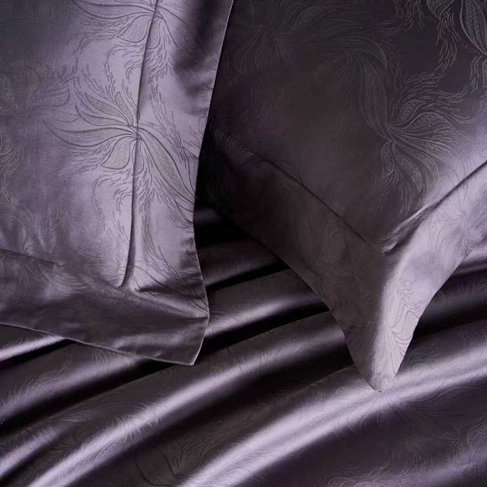 91家纺网 家纺一手货源 找家纺 舒慕家纺 2025新款亲肤舒适高端100S长绒棉纯棉银丝提花四件套 兰硕025