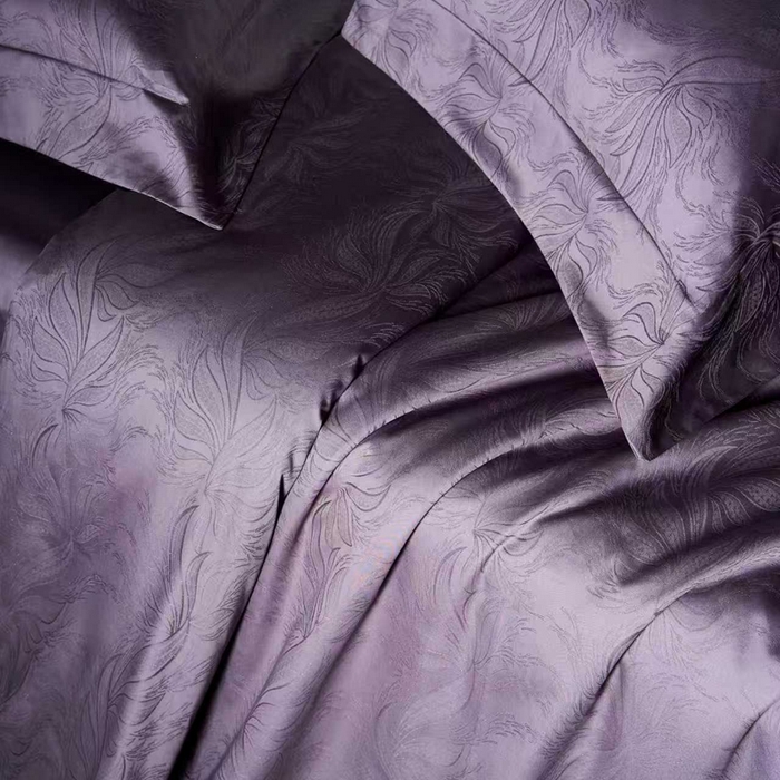 91家纺网 家纺一手货源 找家纺 舒慕家纺 2025新款亲肤舒适高端100S长绒棉纯棉银丝提花四件套 兰硕025