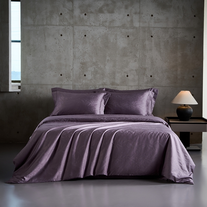 舒慕家纺 2025新款亲肤舒适高端100S长绒棉纯棉银丝提花四件套 兰硕025