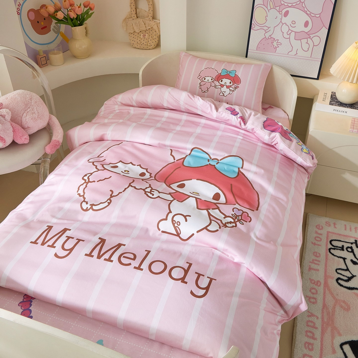 91家纺网 家纺一手货源 找家纺 蘭菲家纺 2026新款幼儿园儿童三丽欧系列多件套 美乐必爱