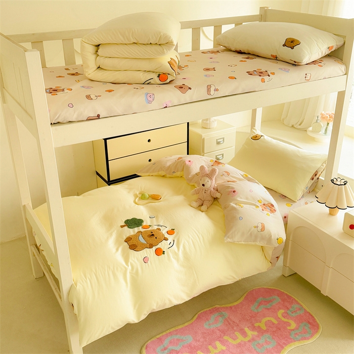 91家纺网 家纺一手货源 找家纺 （总）优贝 2025爆款学生季云朵棉水洗棉毛巾绣学生三件套四件套（提供买家绣）