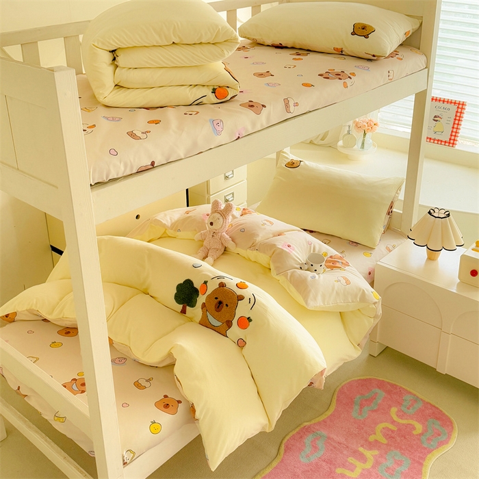 91家纺网 家纺一手货源 找家纺 （总）优贝 2025爆款学生季云朵棉水洗棉毛巾绣学生三件套四件套（提供买家绣）