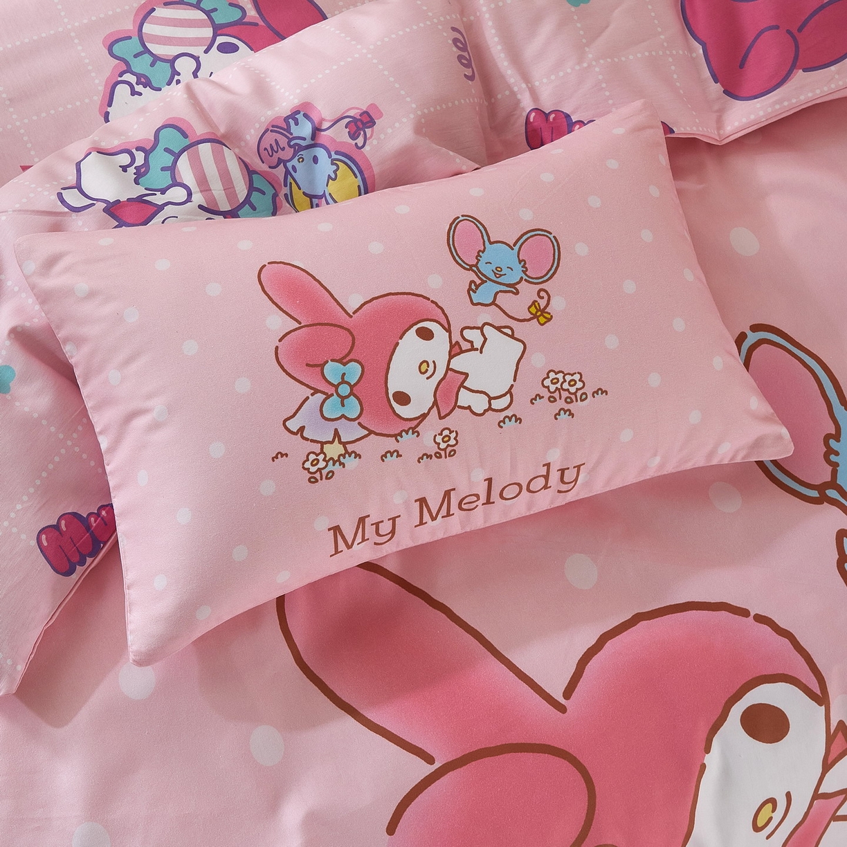 91家纺网 家纺一手货源 找家纺 蘭菲家纺 2026新款幼儿园儿童三丽欧系列多件套 轻松美乐蒂