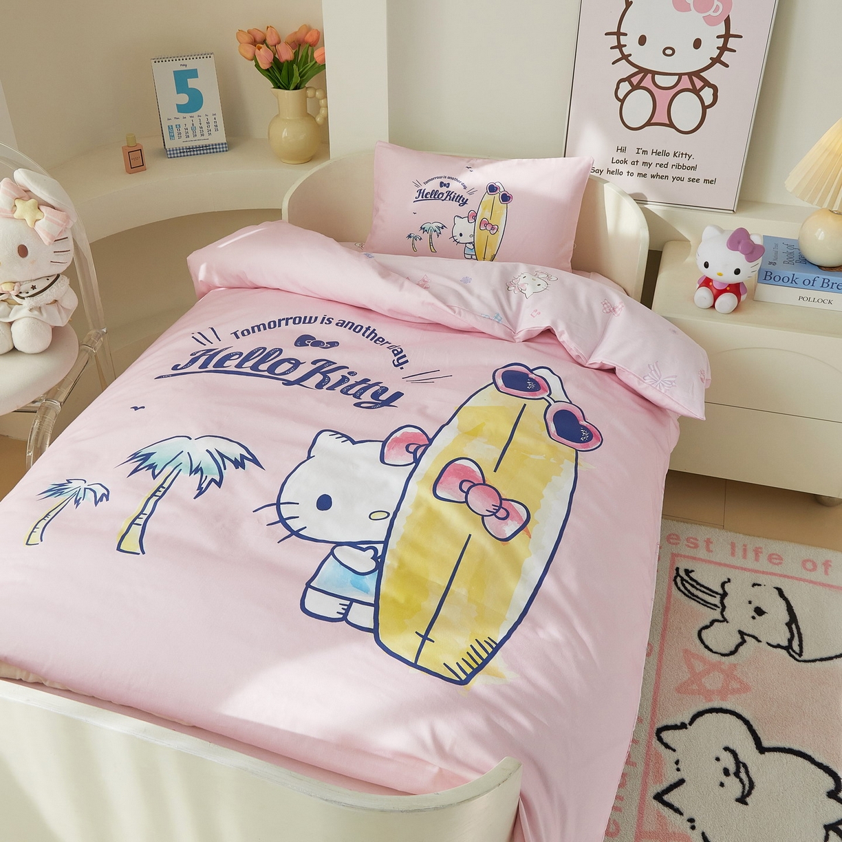 91家纺网 家纺一手货源 找家纺 蘭菲家纺 2026新款幼儿园儿童三丽欧系列多件套 夏日快乐