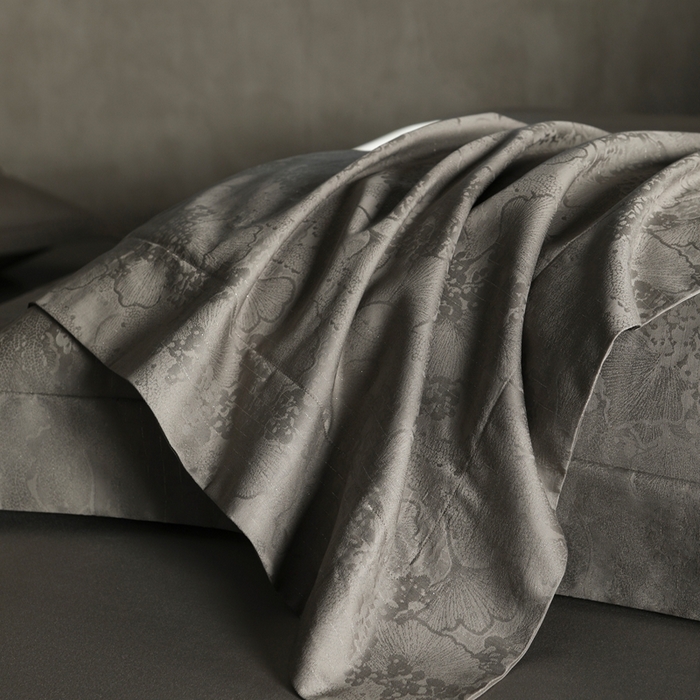 91家纺网 家纺一手货源 找家纺 舒慕家纺 2025新款亲肤舒适高端100S长绒棉纯棉银丝提花四件套 三生有杏027