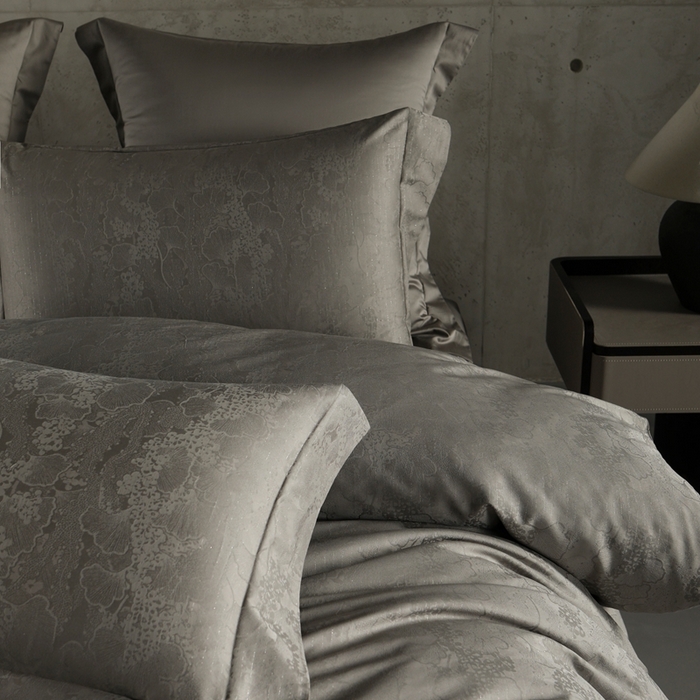 91家纺网 家纺一手货源 找家纺 舒慕家纺 2025新款亲肤舒适高端100S长绒棉纯棉银丝提花四件套 三生有杏027