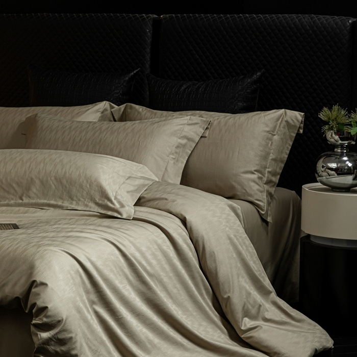 91家纺网 家纺一手货源 找家纺 舒慕家纺 2025新款亲肤舒适高端100S长绒棉纯棉银丝提花四件套 夏凡095