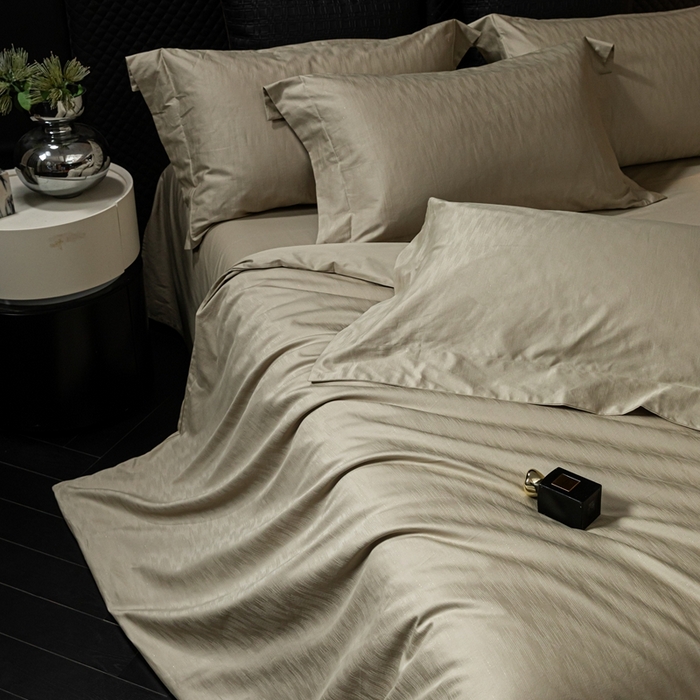 91家纺网 家纺一手货源 找家纺 舒慕家纺 2025新款亲肤舒适高端100S长绒棉纯棉银丝提花四件套 夏凡095