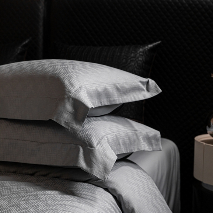 91家纺网 家纺一手货源 找家纺 舒慕家纺 2025新款亲肤舒适高端100S长绒棉纯棉银丝提花四件套 知意102