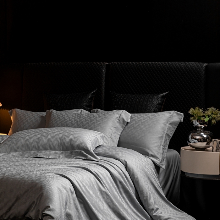 91家纺网 家纺一手货源 找家纺 舒慕家纺 2025新款亲肤舒适高端100S长绒棉纯棉银丝提花四件套 知意102