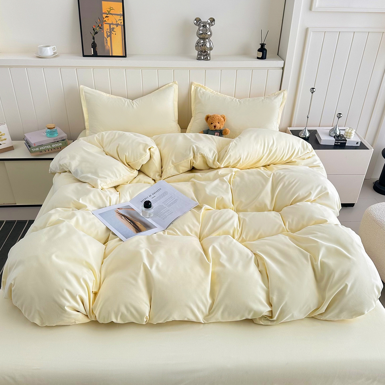 91家纺网 家纺一手货源 找家纺 （总）佑泽家纺 2026年纯色双拼水洗棉四件套单被套