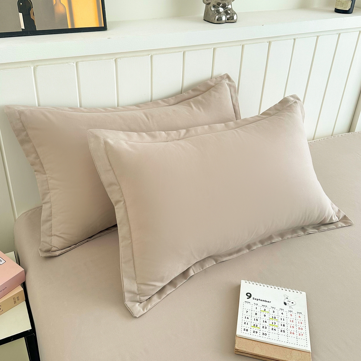 91家纺网 家纺一手货源 找家纺 佑泽家纺 2026年纯色双拼水洗棉四件套单被套 卡其