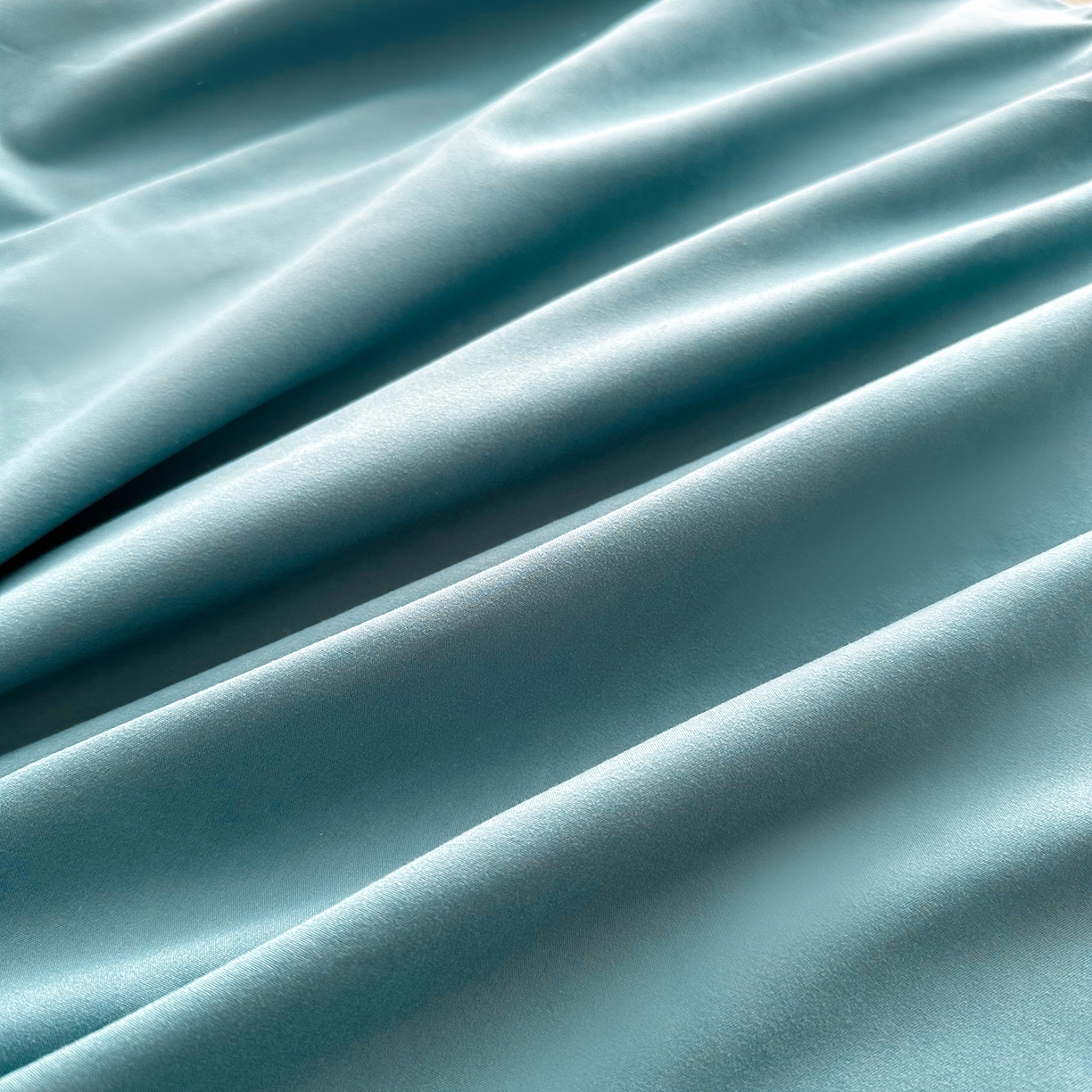 91家纺网 家纺一手货源 找家纺 佑泽家纺 2026年纯色双拼水洗棉四件套单被套 孔雀绿