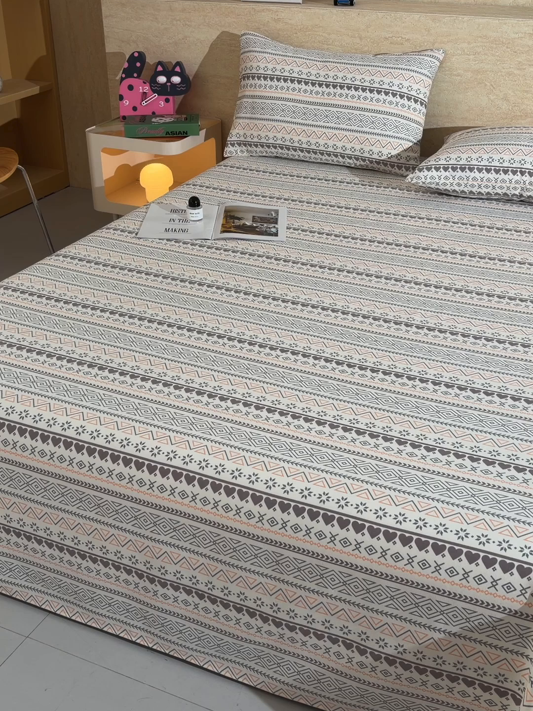 91家纺网 家纺一手货源 找家纺 （总）德比尔斯  2026新款原棉老粗布凉席印花床单三件套