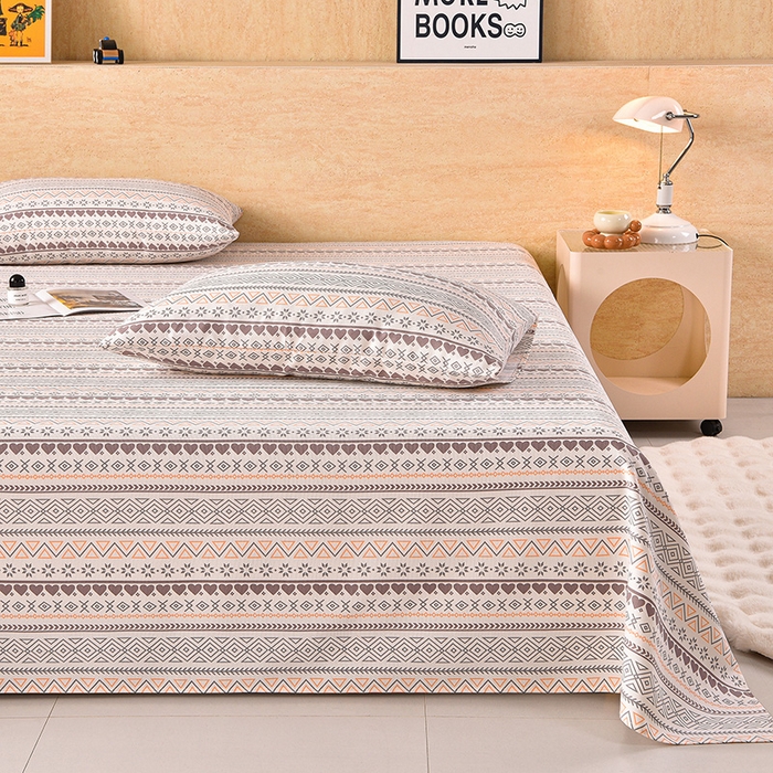 91家纺网 家纺一手货源 找家纺 （总）德比尔斯  2026新款原棉老粗布凉席印花床单三件套