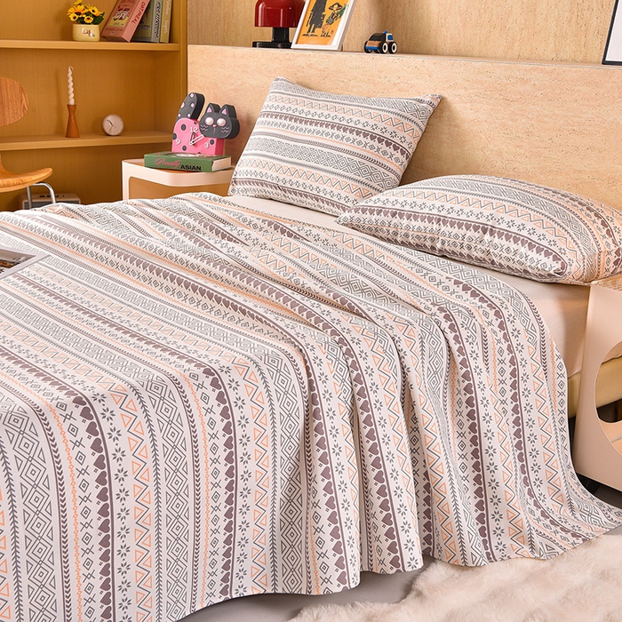 91家纺网 家纺一手货源 找家纺 （总）德比尔斯  2026新款原棉老粗布凉席印花床单三件套