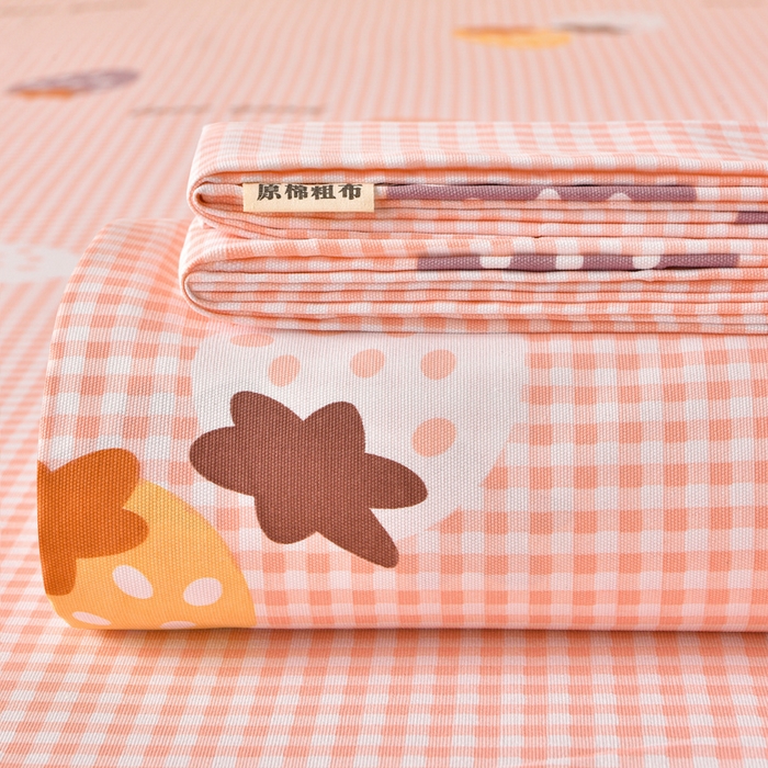 91家纺网 家纺一手货源 找家纺 （总）德比尔斯  2026新款原棉老粗布凉席印花床单三件套