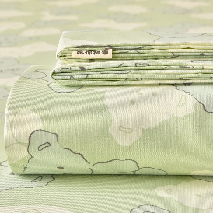 91家纺网 家纺一手货源 找家纺 （总）德比尔斯  2026新款原棉老粗布凉席印花床单三件套