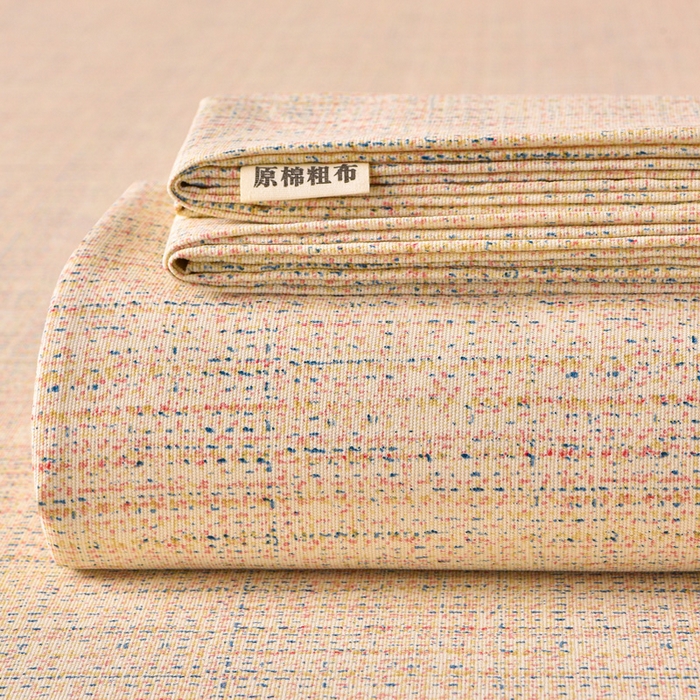 91家纺网 家纺一手货源 找家纺 （总）德比尔斯  2026新款原棉老粗布凉席印花床单三件套