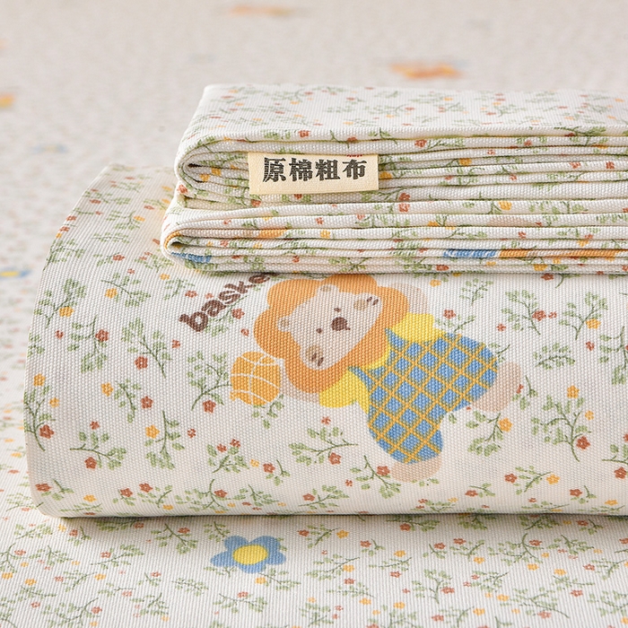 91家纺网 家纺一手货源 找家纺 （总）德比尔斯  2026新款原棉老粗布凉席印花床单三件套