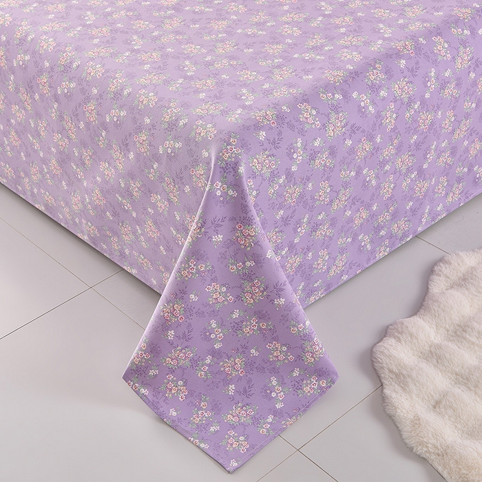 91家纺网 家纺一手货源 找家纺 德比尔斯  2026新款原棉老粗布凉席印花床单三件套 黛紫