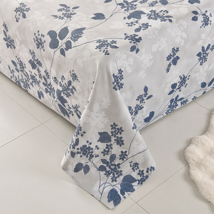 91家纺网 家纺一手货源 找家纺 德比尔斯  2026新款原棉老粗布凉席印花床单三件套 迭迭绿