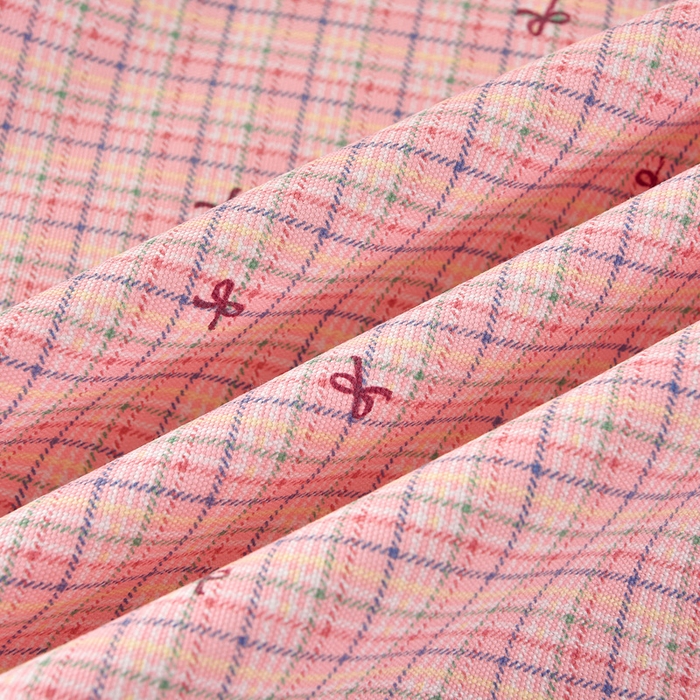 91家纺网 家纺一手货源 找家纺 德比尔斯  2026新款原棉老粗布凉席印花床单三件套 粉格子