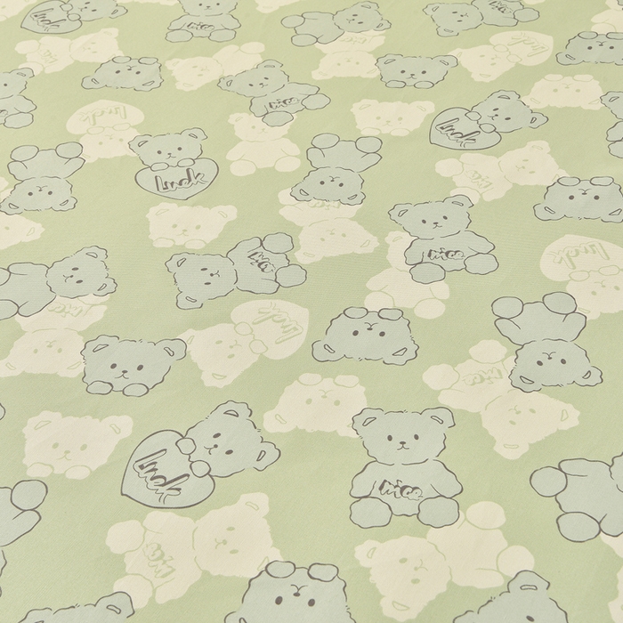 91家纺网 家纺一手货源 找家纺 德比尔斯  2026新款原棉老粗布凉席印花床单三件套 萌熊