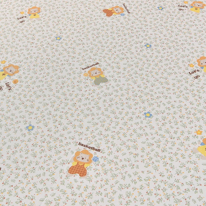 91家纺网 家纺一手货源 找家纺 德比尔斯  2026新款原棉老粗布凉席印花床单三件套 小狮子