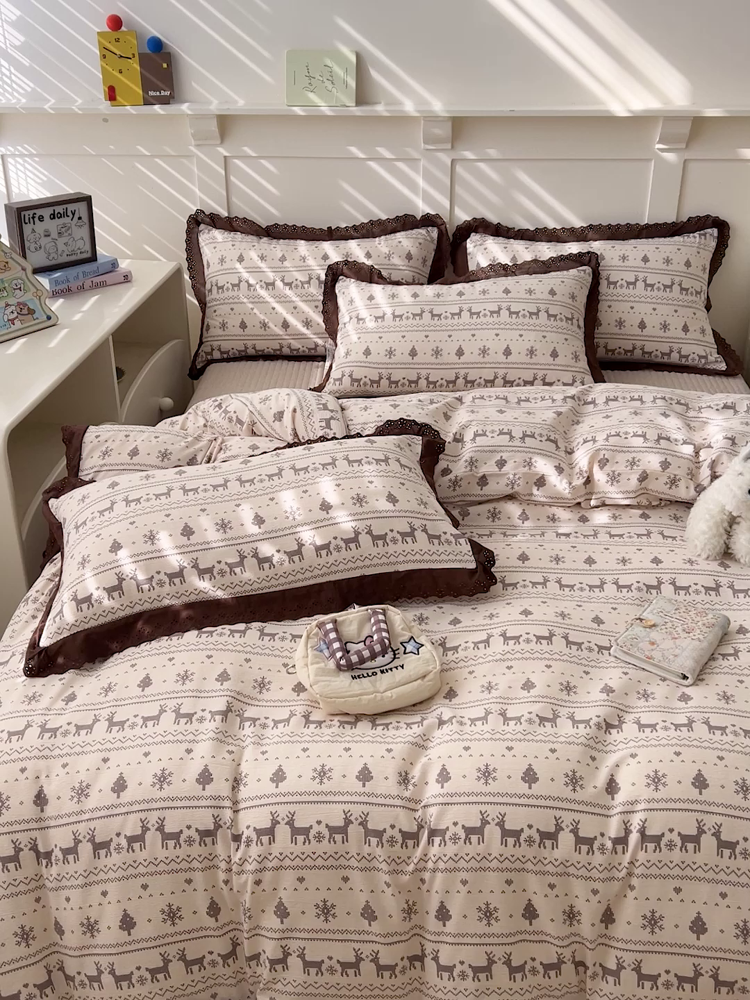 91家纺网 家纺一手货源 找家纺 （总）富米莱（原臻工厂） 2026新款高克重爆款法式全棉纯棉花边四季款加厚色织提花床盖床裙四件套