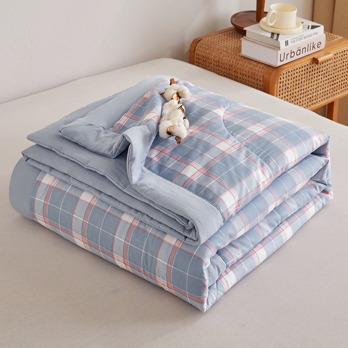 织雅漫 2026新款水洗棉夏被空调被夏凉被 知夏-蓝