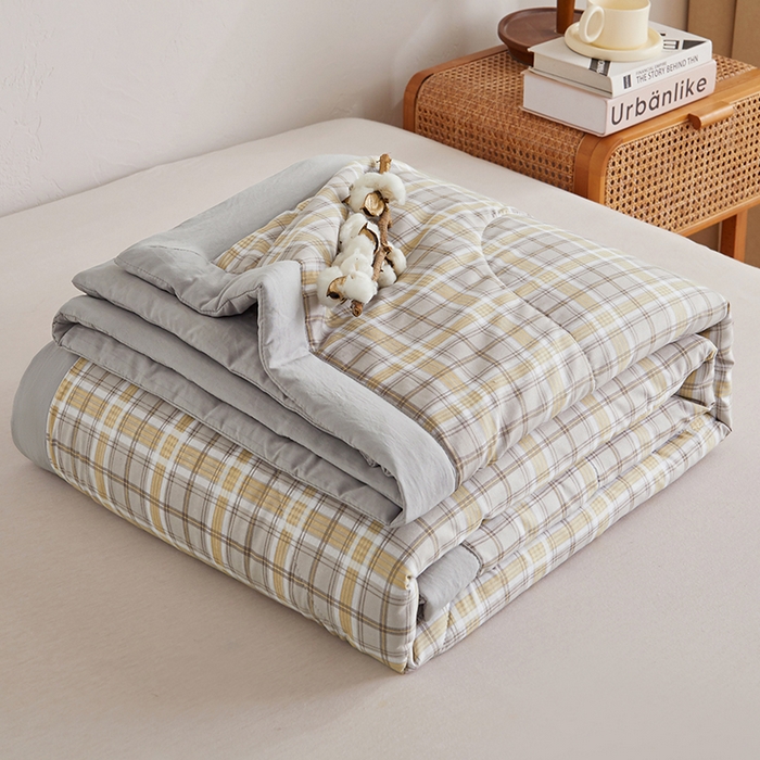 织雅漫 2026新款水洗棉夏被空调被夏凉被 暖黄