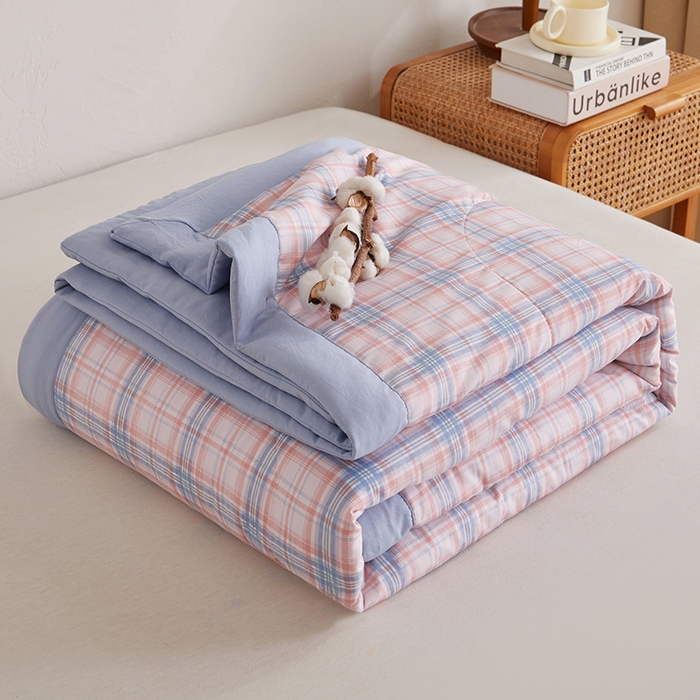 织雅漫 2026新款水洗棉夏被空调被夏凉被 知夏-粉