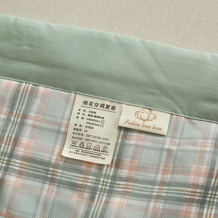91家纺网 家纺一手货源 找家纺 织雅漫 2026新款水洗棉夏被空调被夏凉被 浅绿