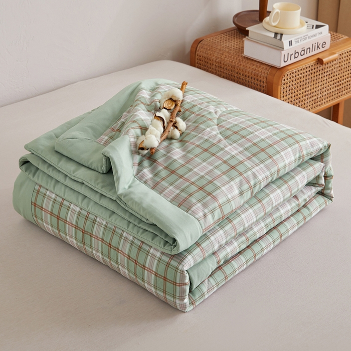 织雅漫 2026新款水洗棉夏被空调被夏凉被 新绿
