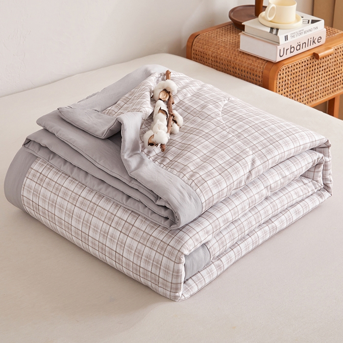 织雅漫 2026新款水洗棉夏被空调被夏凉被 知夏-灰