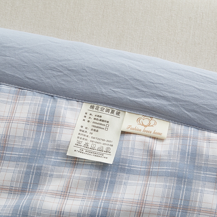 91家纺网 家纺一手货源 找家纺 织雅漫 2026新款水洗棉夏被空调被夏凉被 知夏-天蓝
